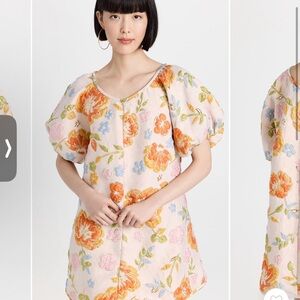 Short Sleeve Floral Good Luck Dress